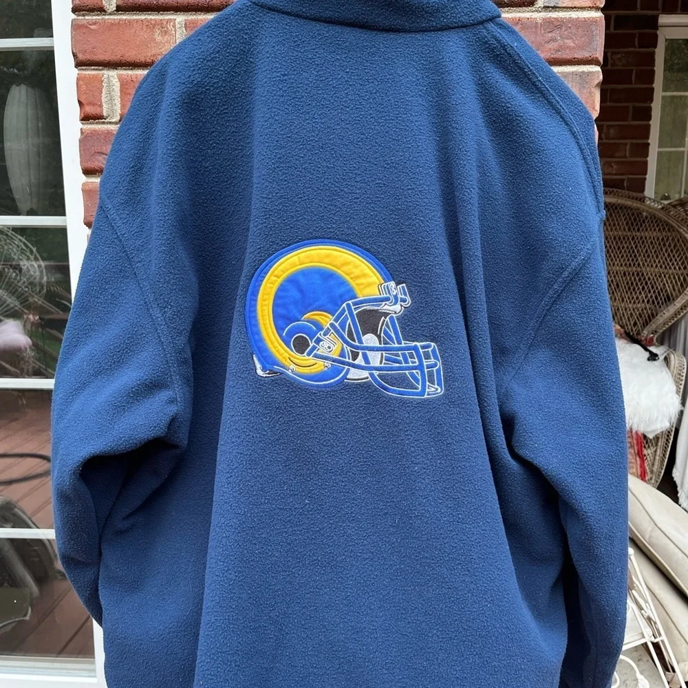 Rams reversible Fleece Jacket nylon - Navy Blue